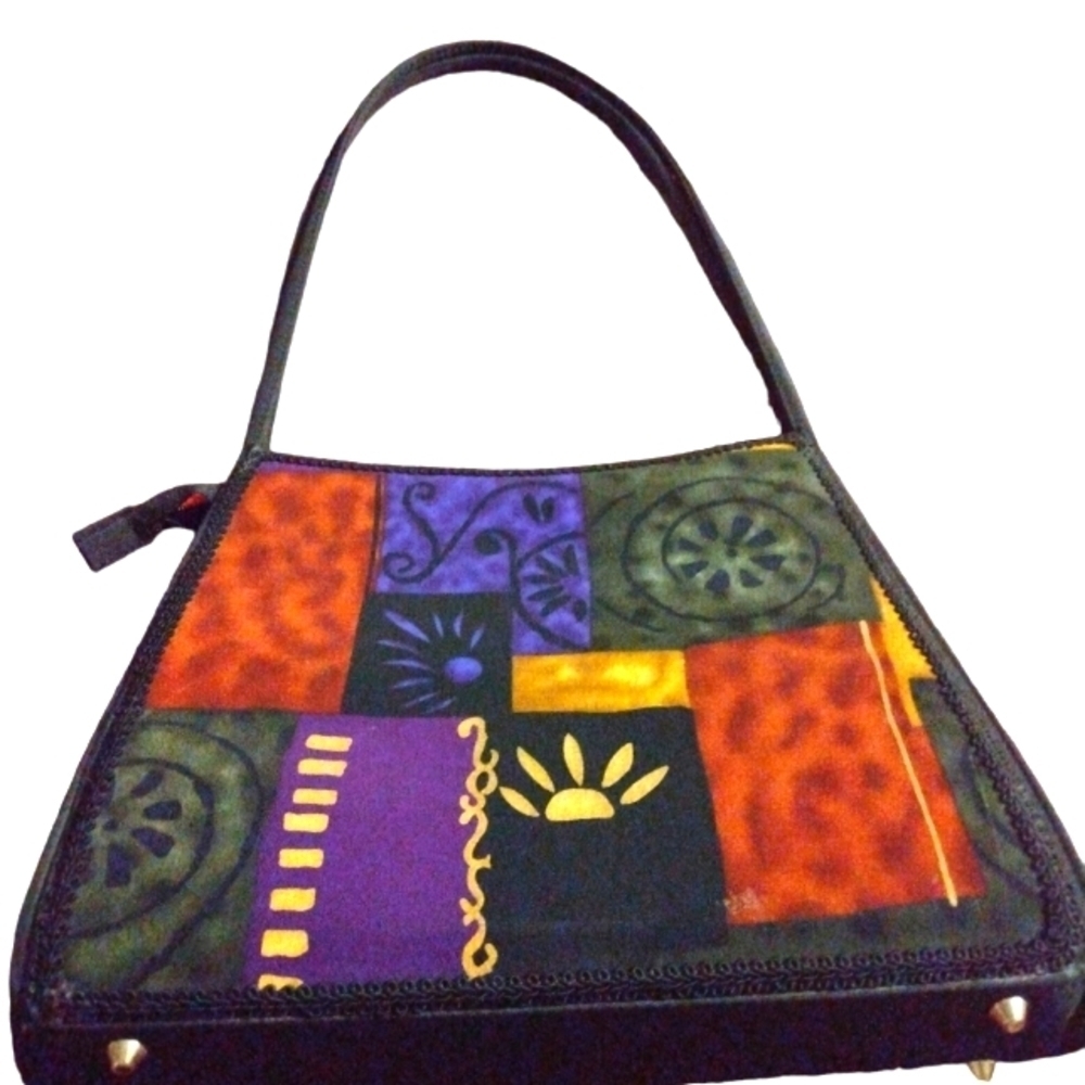 Handmade Joanie's Creations Tapestry Multicolored BoHo Vibe Zip Shoulder Purse - Picture 1 of 9
